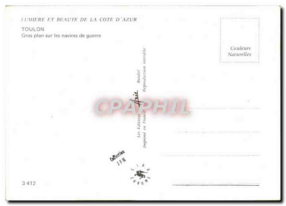 CPM Toulon Gros plan sur les navires de guerre  — Rückseite