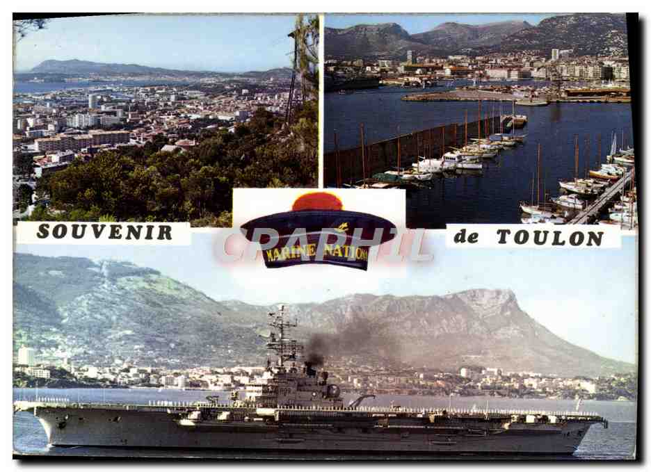CPM Souvenir de Toulon Bateau Porte Avions 