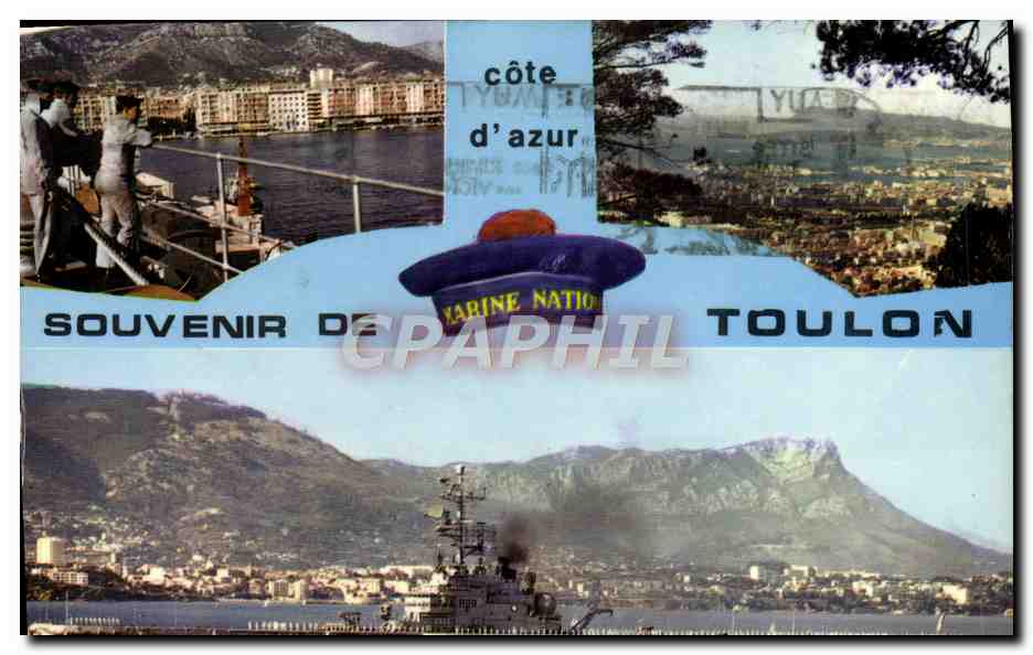 CPM Souvenir de Toulon Bateau Porte Avions 