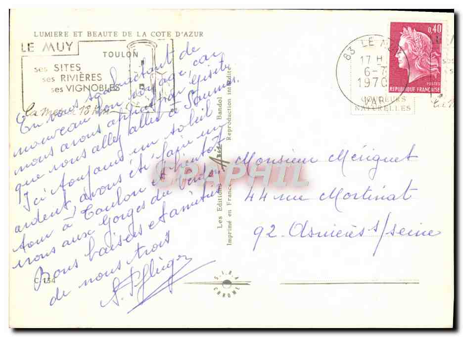 CPM Souvenir de Toulon Bateau Porte Avions  — Verso