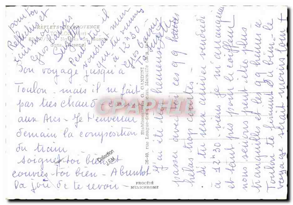 CPM Toulon Navires de guerre Bateaux — Verso