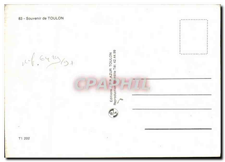 CPM Toulon Bateau Teleferique — Verso