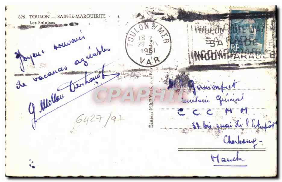 Toulon — Sainte-Marguerite — Les Falaises — Éditions Mary, n°896 — Reverso