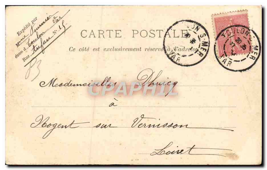 Toulon — La Caisse d'Epargne — Cliché Giraud — Verso