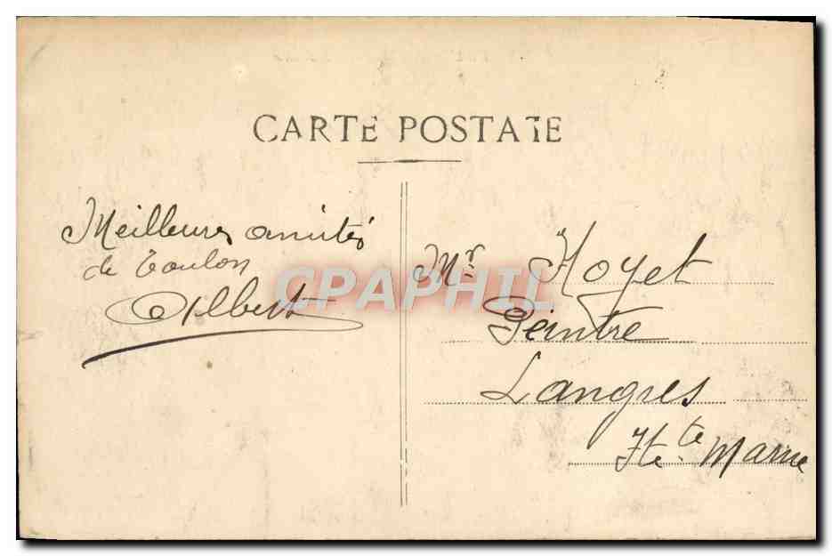 CPA Toulon Carene Blindee Militaria  — Verso