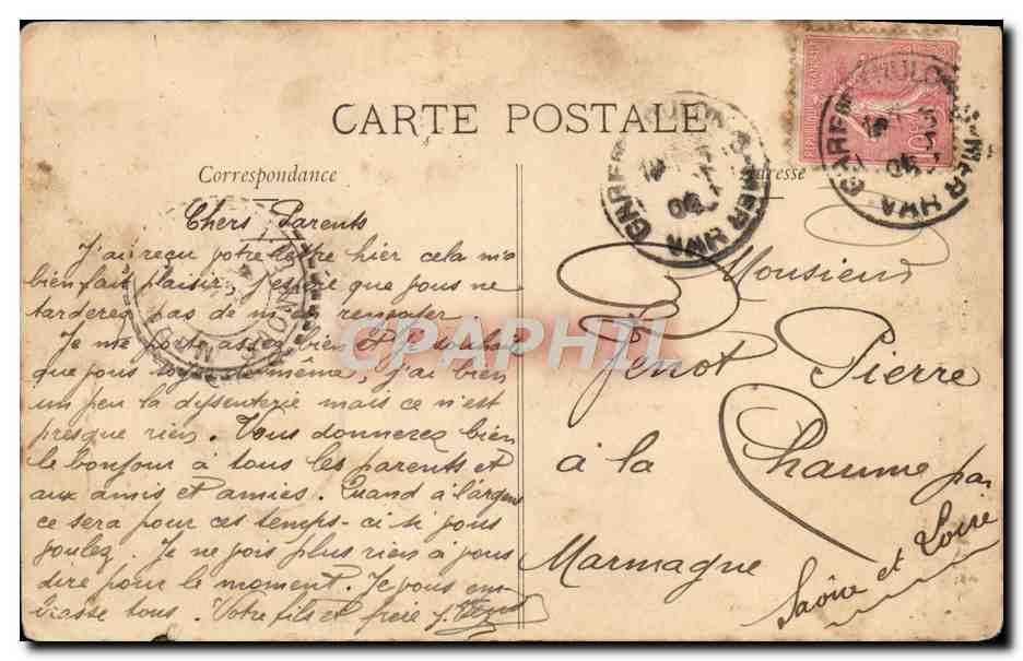 CPA Toulon Monument eleve a la memoire des Combattants tues en 1870 Militaria — Rückseite