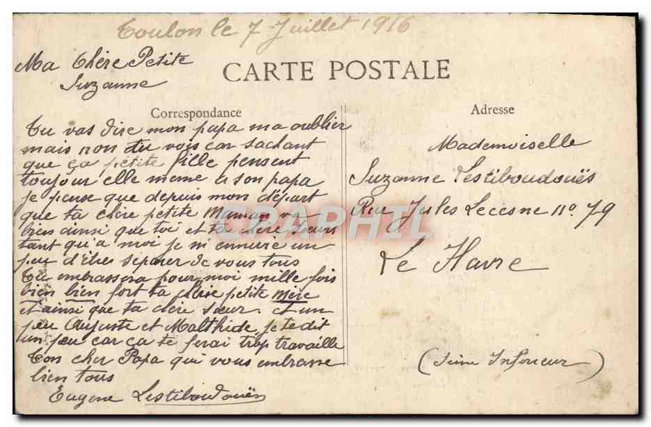 CPA Toulon Place de la Liberte Thos Cook — Verso