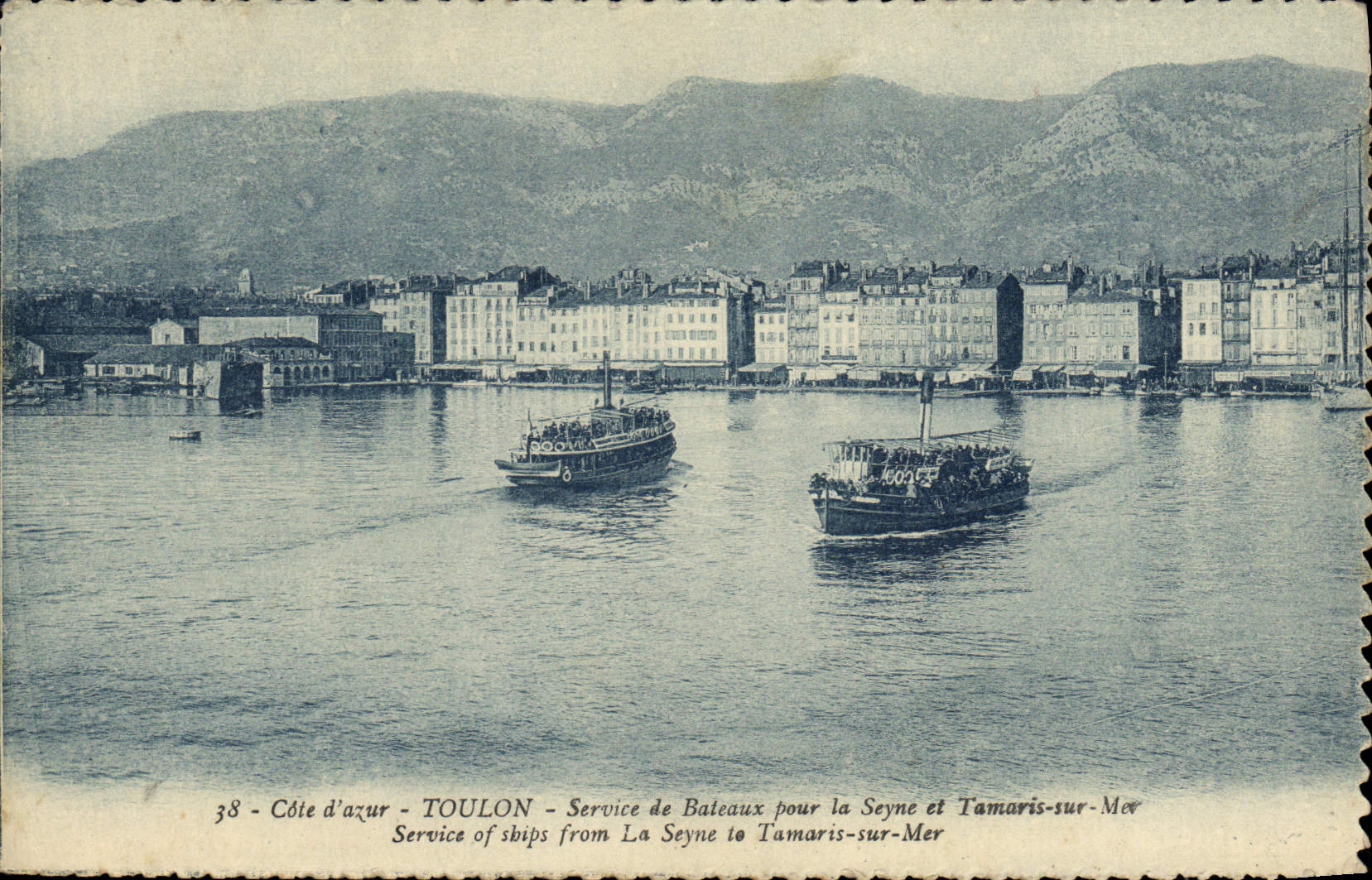 Toulon — Dienst der Boote nach La Seyne und Tamaris-sur-Mer — unbekannter Verlag, Nr. 38