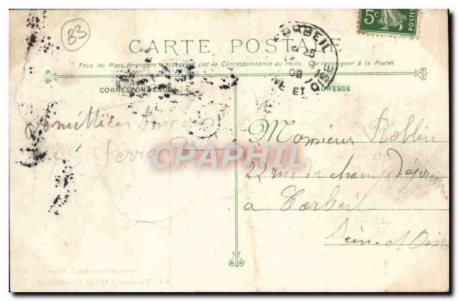 CPA Toulon Quai Cronstadt Bateaux — Verso