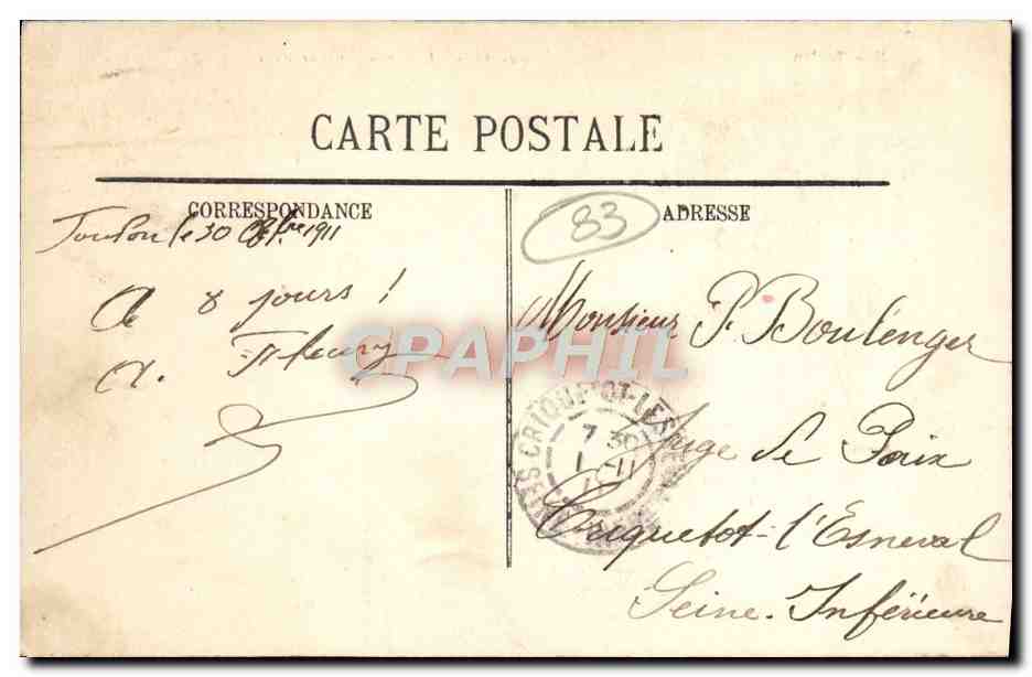 Toulon — L'Entrée de la Grande Passe — L. O. - Toulon, n°99 — Verso