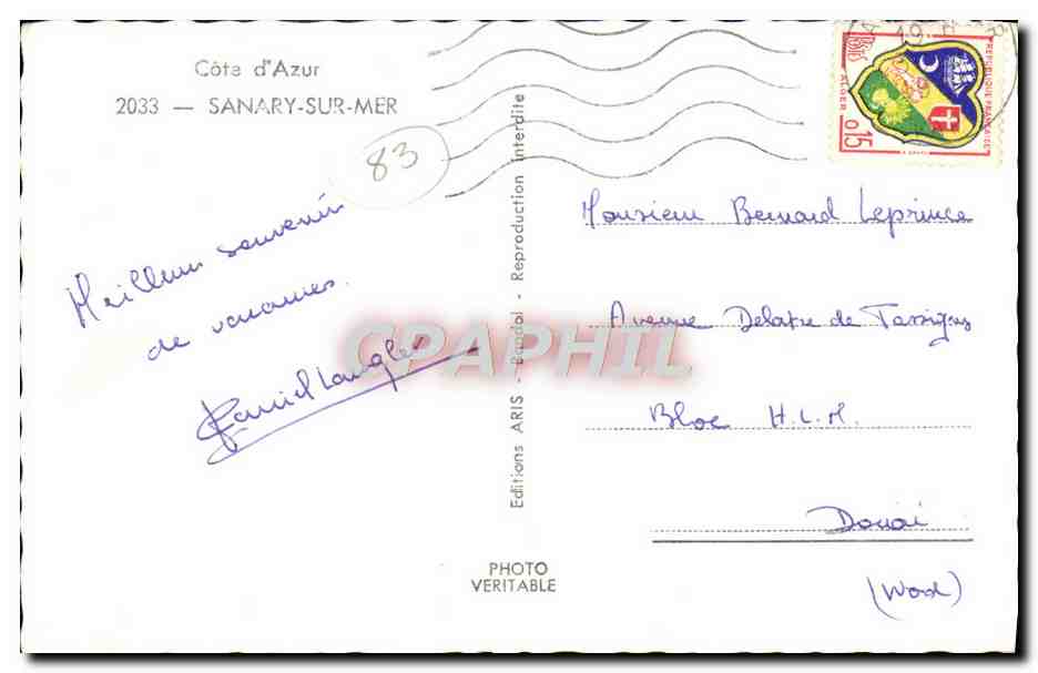 CPM Sanary sur Mer  — Verso