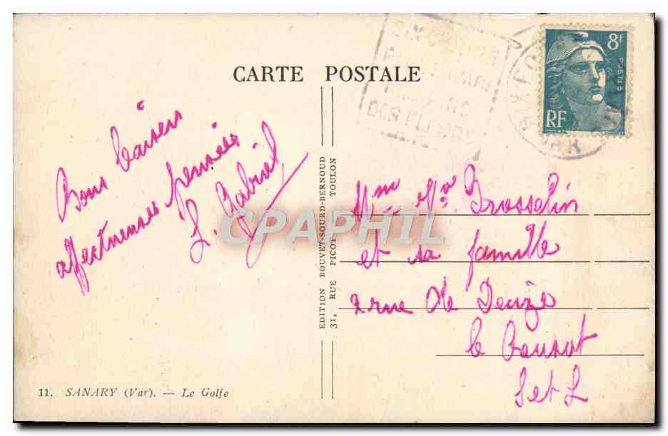 Sanary (Var) — Le Golfe — Édition Pouyssou-Bernoud, Toulon — Rückseite