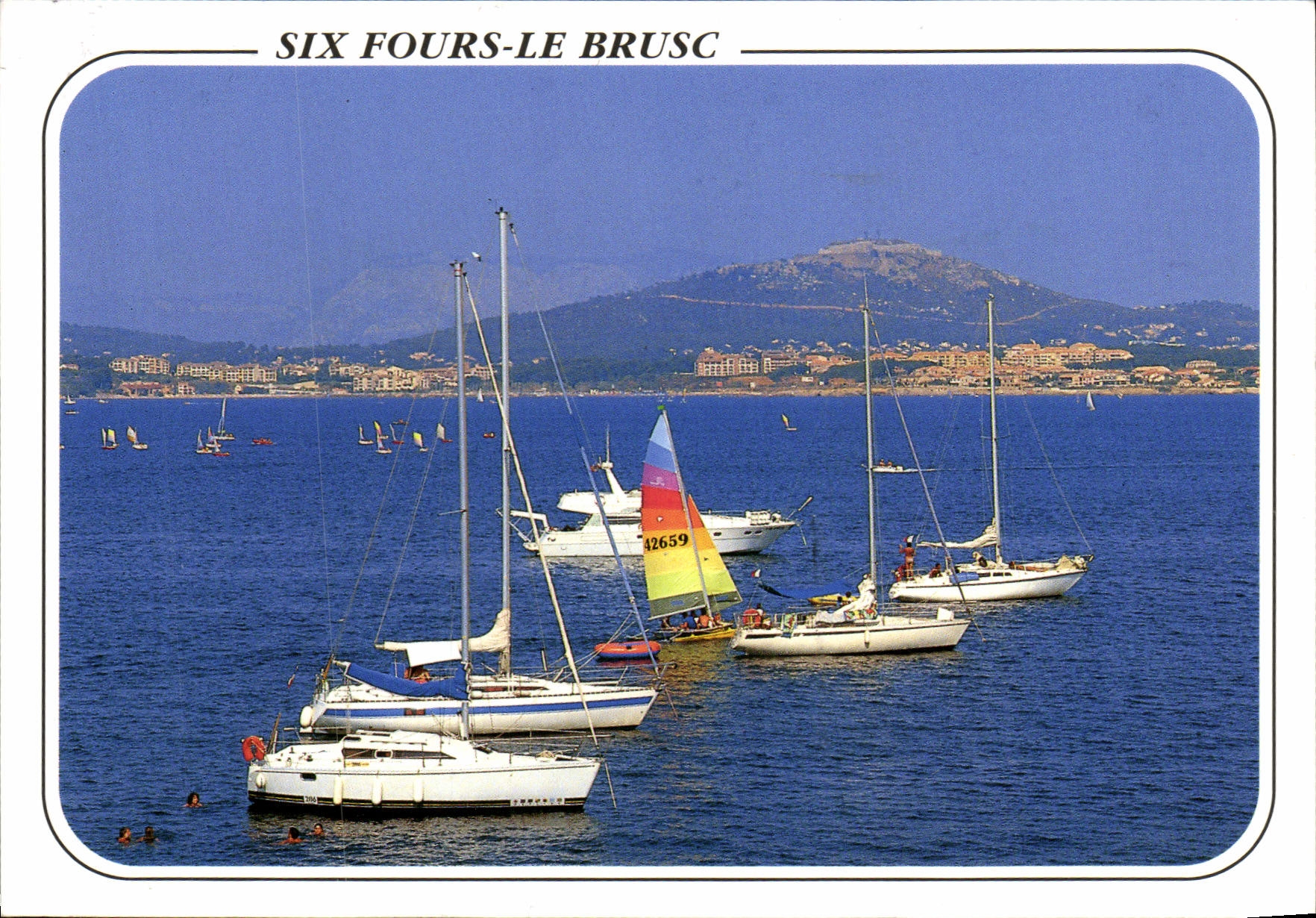 CPM Six Fours le Brusc Perspective depuis l'ile des Embiez sur le fort des Six Fours 