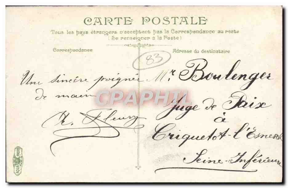 Toulon - Caserne Gouvion St Cyr — 2863 — éditeur L.V. & Cie — Verso