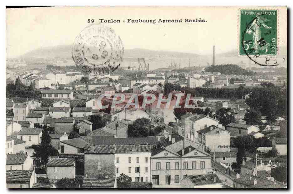 Toulon - Faubourg Armand Barbès — vue aérienne — éditeur inconnu, n° 59