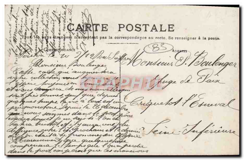CPA Souvenir de Toulon Bateau — Rückseite