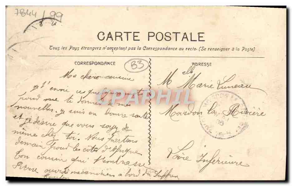 CPA Toulon Avenue Vauban — Verso
