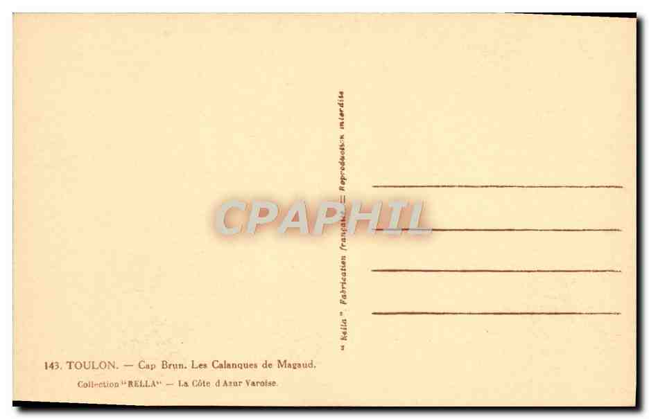 Cap Brun — Les Calanques de Magaud — Collection Rella — n°143 — Reverso