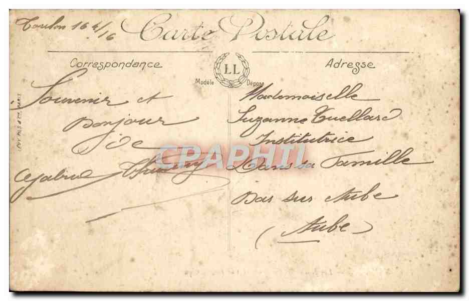CPA Toulon Les nouvelles casernes et vue panoramique Militaria — Verso