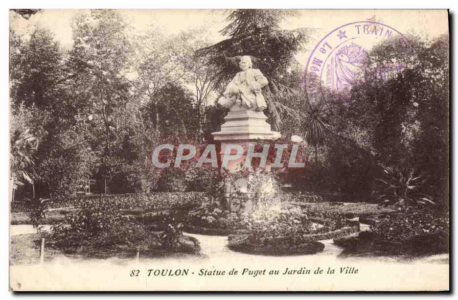 CPA Toulon Statue de Puget au Jardin de la Ville 