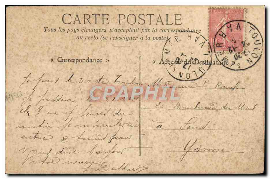 Mago, Sainte-Marguerite — Bord de Mer — Collection A. Couturier, n°147 — Verso