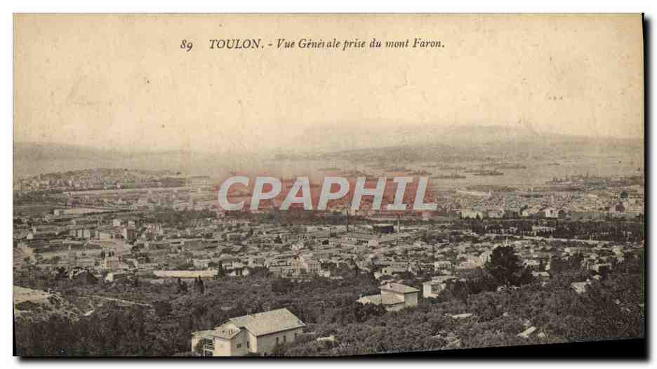 Toulon - Allgemeiner Blick vom Mont Faron — Verlag: Imp. D'Impressions Photographiques Le Marilé, Toulon, n°89