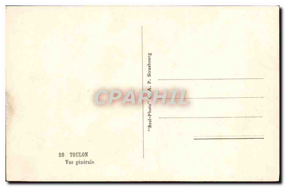 CPA Toulon Vue generale  — Verso