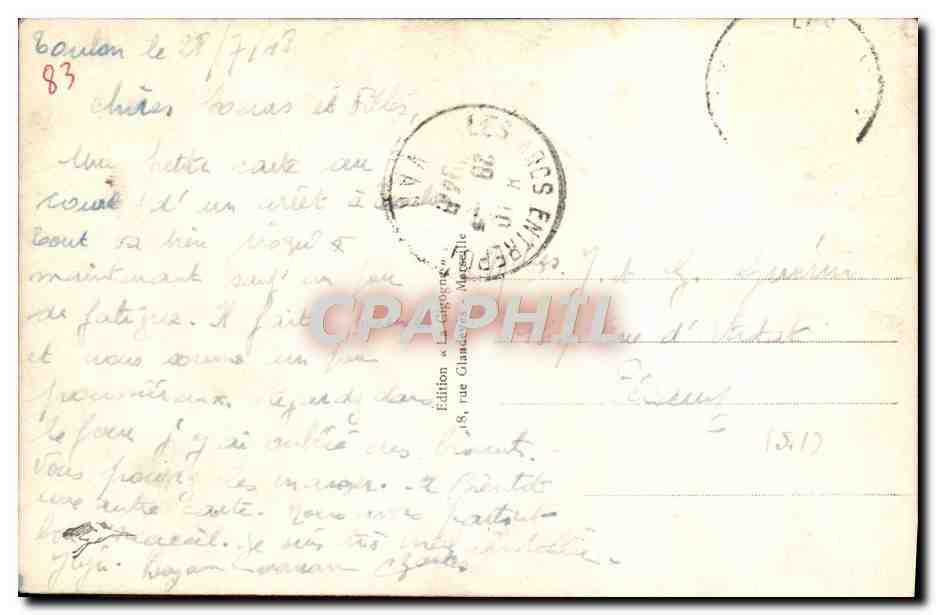 Toulon — Boulevard du Littoral au Mourillon — Édition La Gaspéenne, n° 5758 — Verso
