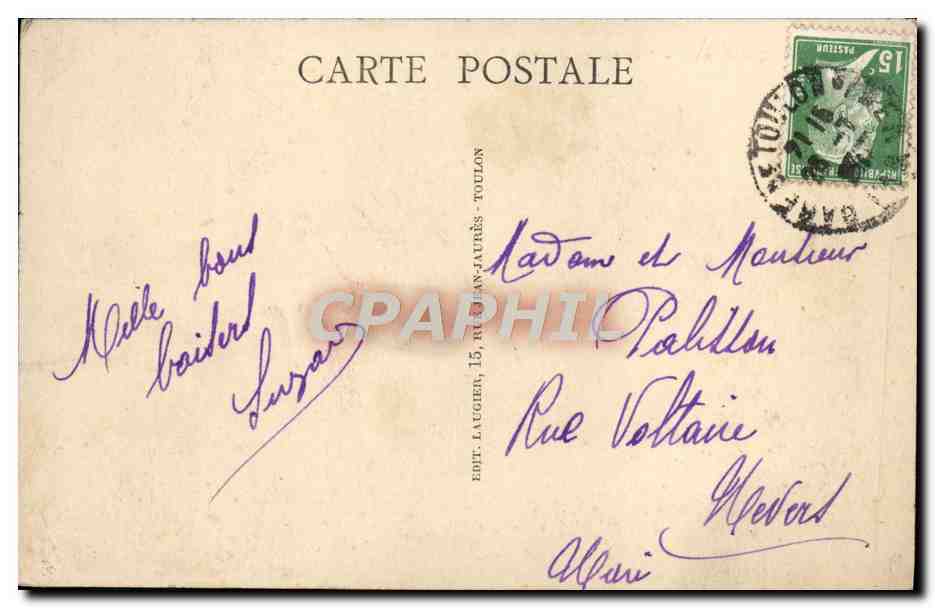 Toulon - Promenade du Littoral — éditeur Laugier, n°48 — Verso