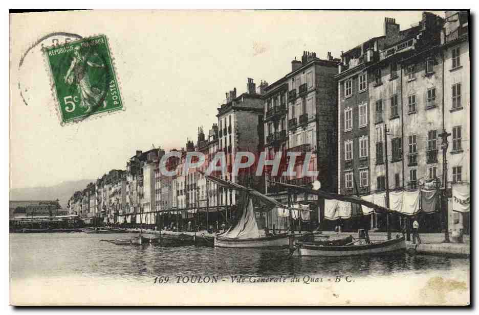 CPA Toulon Vue Generale du Quai Bateaux 