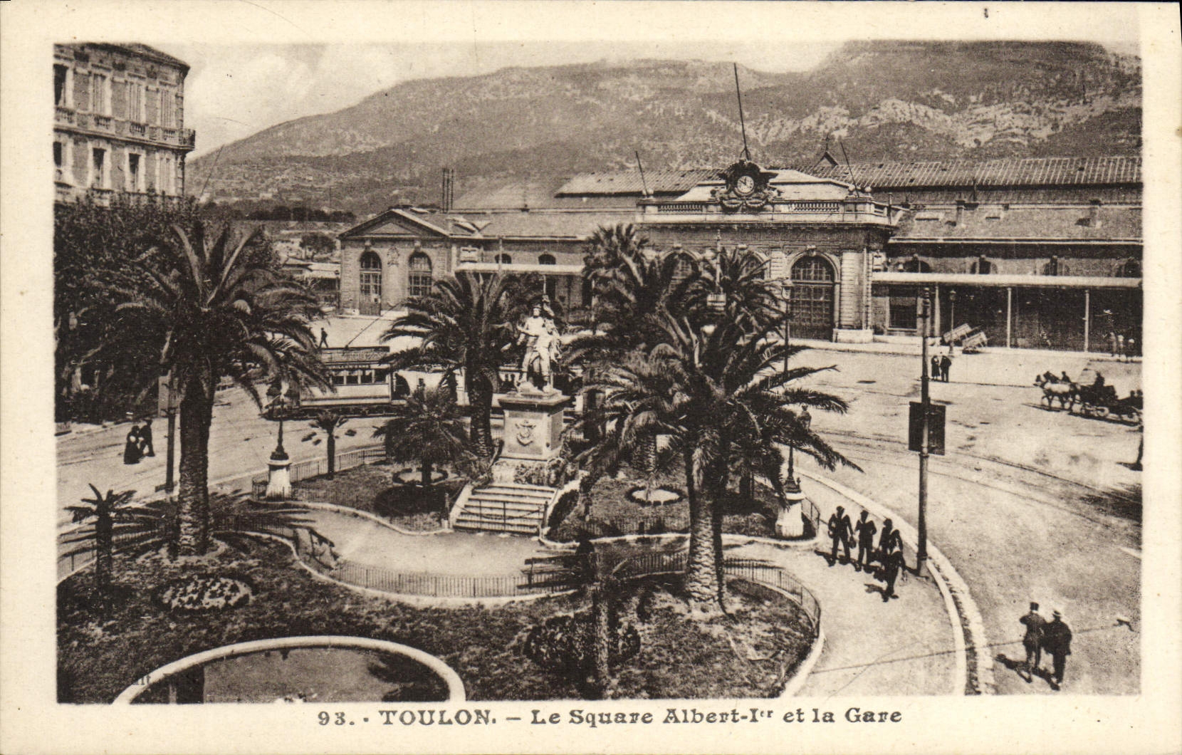 Toulon — Le Square Albert-Ier et la Gare — éditeur Bouvet-Sourd, rue Lablais, Toulon