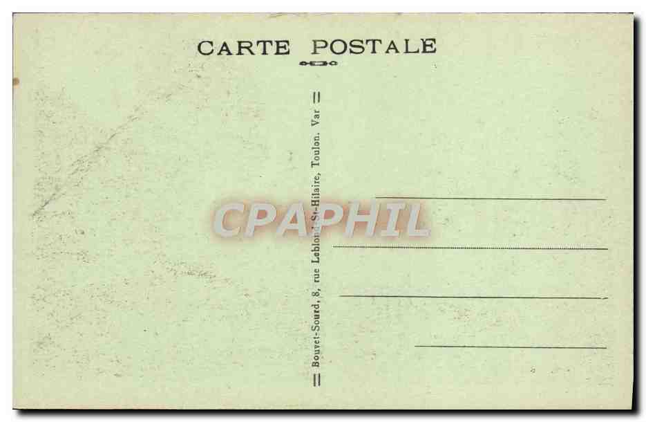Toulon — Le Square Albert-Ier et la Gare — éditeur Bouvet-Sourd, rue Lablais, Toulon — Rückseite