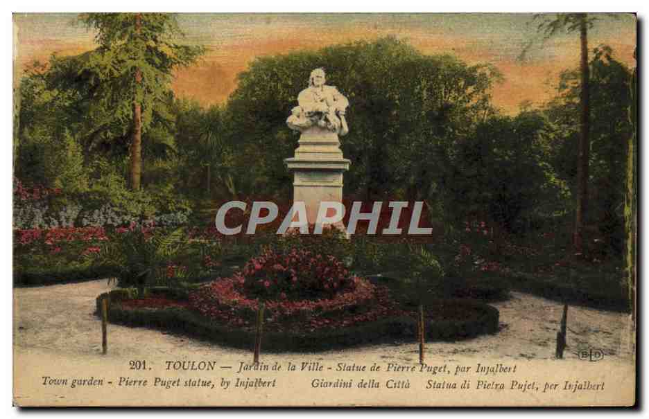 CPA Toulon Jardin de la Ville Statue de Pierre Puget par Injalbert 