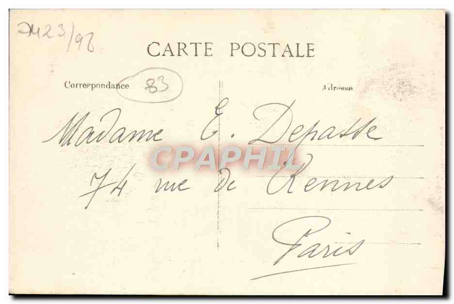CPA Marine Nationale Corvee aux vivres Quai Cronstadt Toulon  — Verso