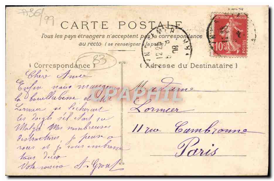 Toulon — Le Quai. Canots d'Escadre — Éditeur non identifié, n° 93 — Verso