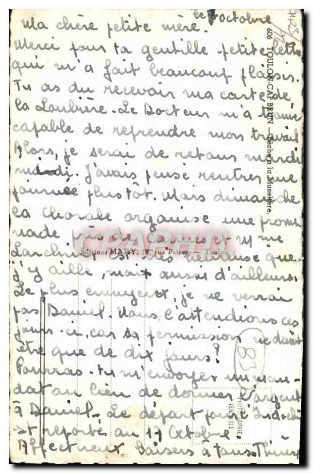 CPA Toulon Cap Brun Peche a la Museliere — Rückseite