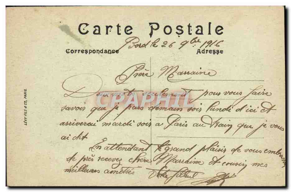 CPA Toulon La Gare P L M  — Verso