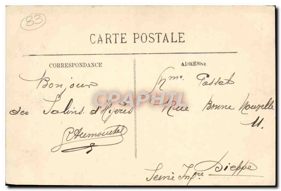 CPA Toulon Porte Notre Dame Tramway — Verso