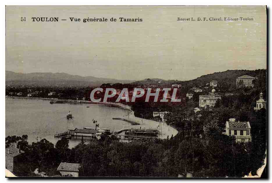 Toulon — Vue générale de Tamaris — Brevet L. D. F. Clavel, Editeur-Toulon