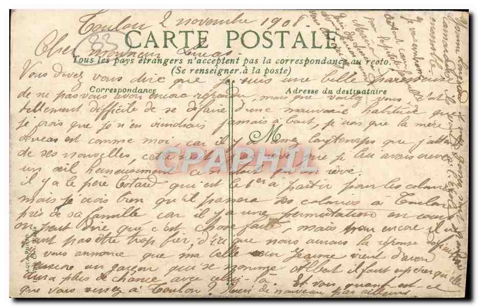 Toulon, la Pointe de la Milre — vue de la pointe avec édifice à dôme — LV. & C. — Verso