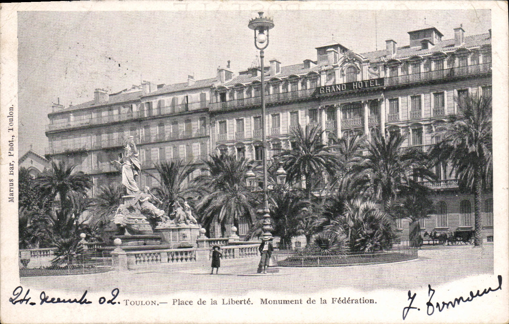 Toulon — Place de la Liberté. Monument de la Fédération — Marius Bar, Phot. Toulon, n° 02