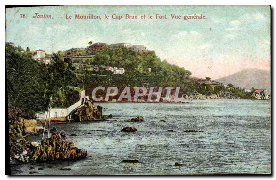 Toulon — Le Mourillon, le Cap Brun et le Fort. Vue générale.
