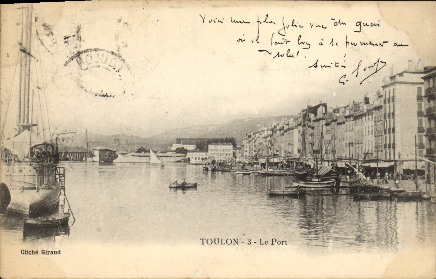 Toulon - Le Port — vue du quai — Cliché Giraud