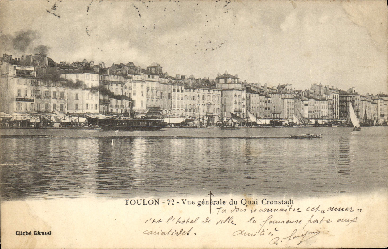 Toulon - Vue générale du Quai Cronstadt — Cliché Giraud, n°72