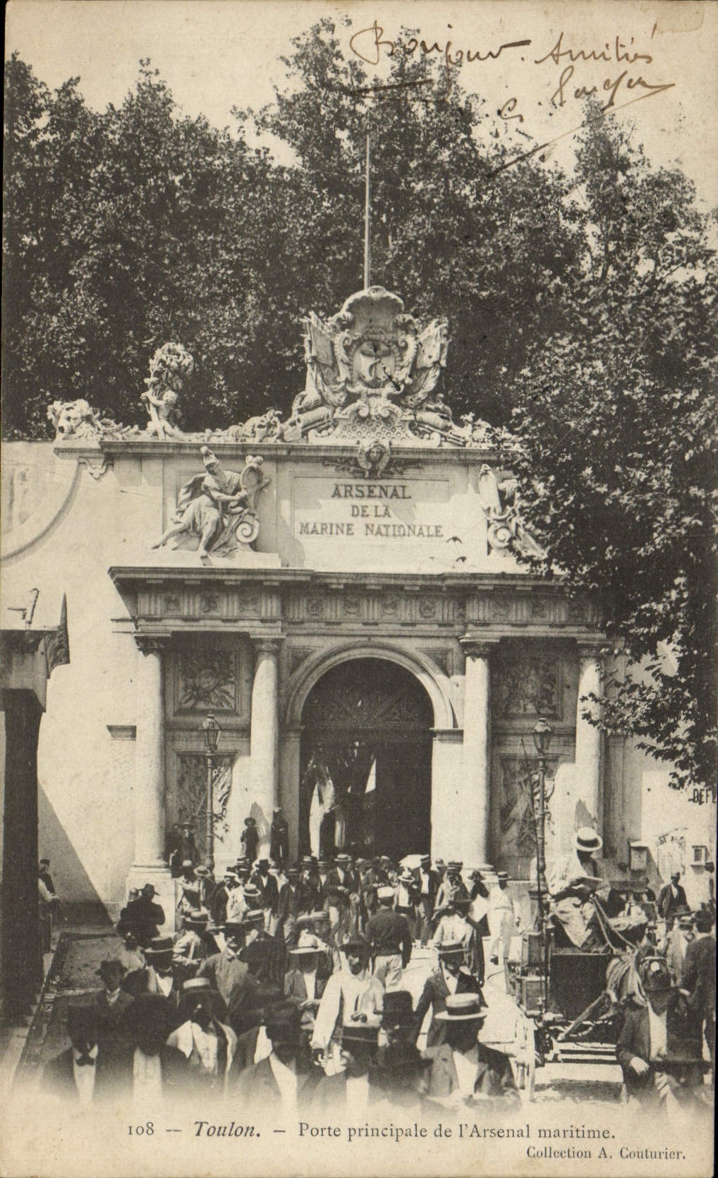 Toulon — Porte principale de l'Arsenal maritime — Collection A. Couturier, n°108