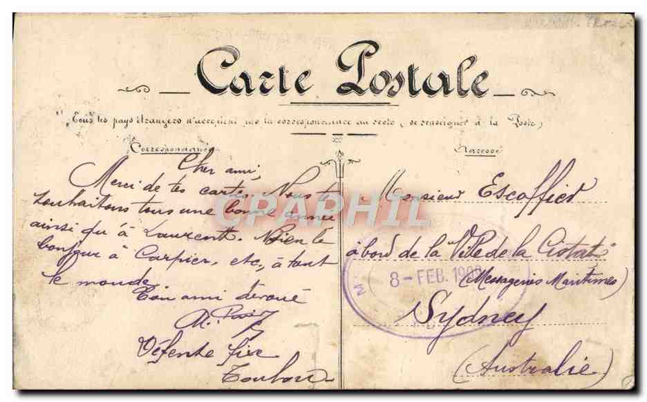 CPA Toulon Boulevard du Littoral Palmiers Les Bains — Verso