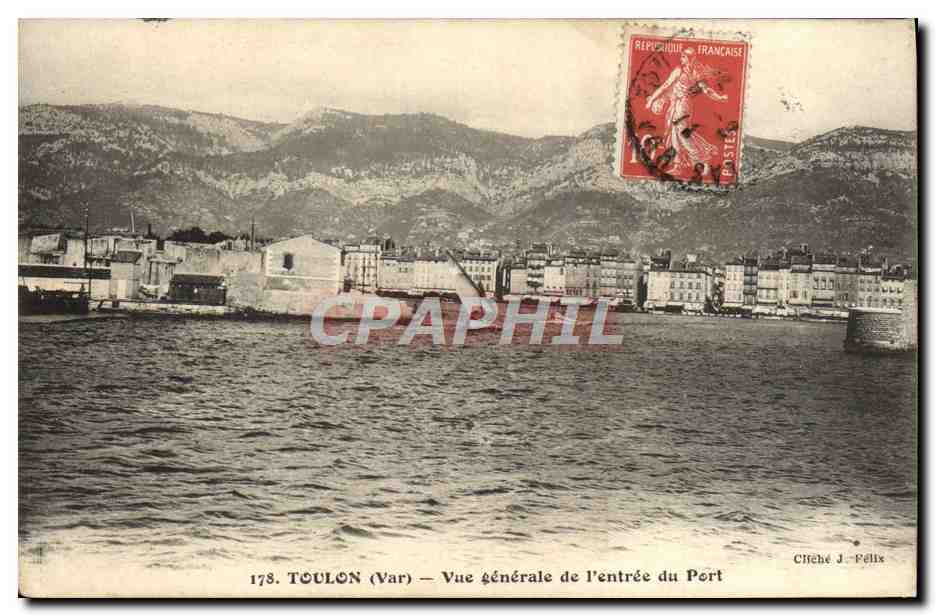 CPA Toulon Vue generale de l'entree du Port 