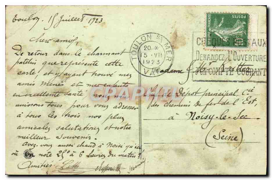 Toulon — Sur le Boulevard du Littoral — Éditeur inconnu, n° 44 — Achterkant