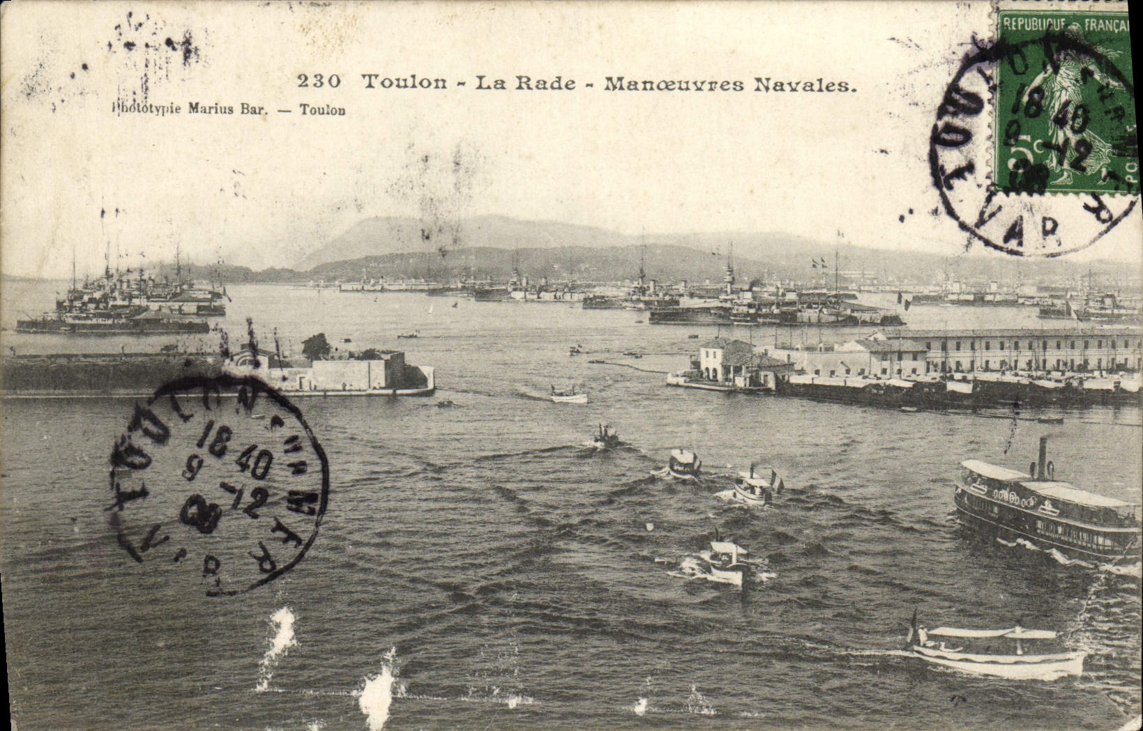 Toulon - La Rade - Manœuvres Navales — Phototypie Marius Bar, Toulon