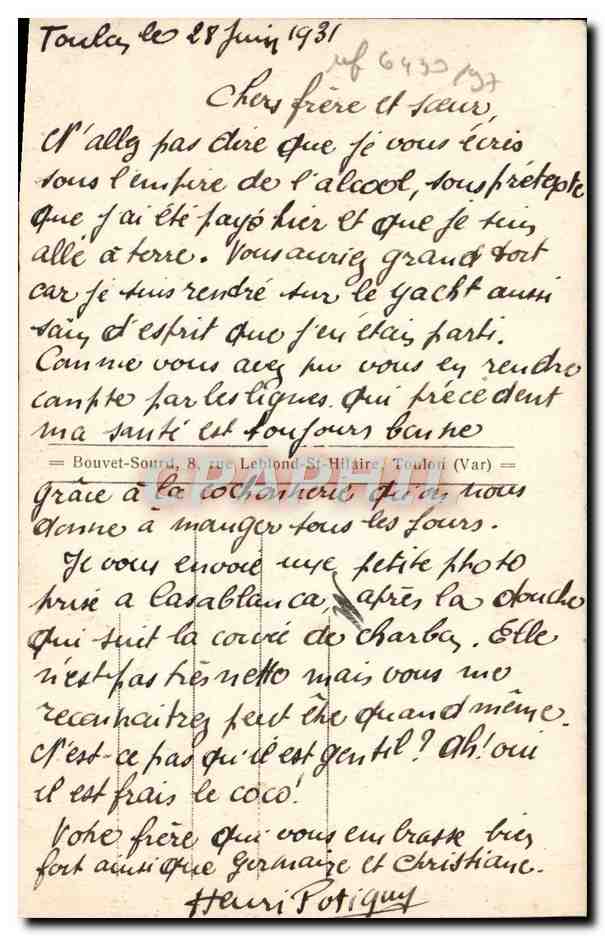 Toulon - Le Monument aux Morts 1914-1918 — éditeur B.S. n°83 — Verso